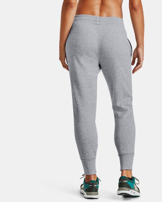 Women's UA Rival Fleece EMB Pants, Gray, pdpMainDesktop image number 1